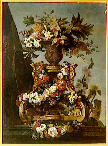 Fleurs et ananas dans un vase de porphyre_0