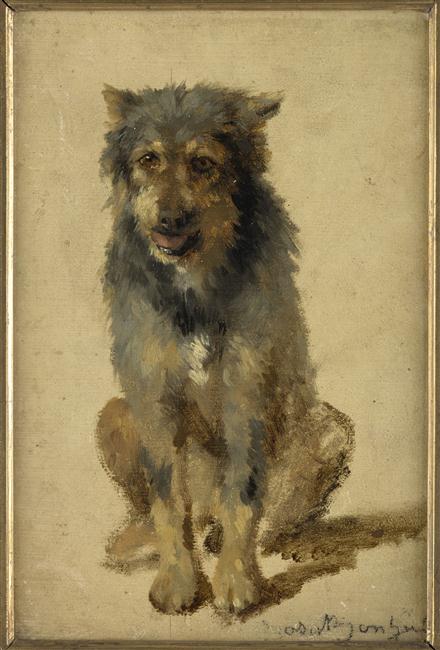Chien (assis), Rosa Bonheur, 2e quart 19e siècle, 2e moitié 19e siècle
