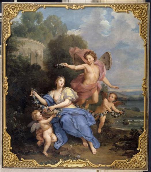 Flore couronnée par Zéphir, Louis Boullogne, 1701