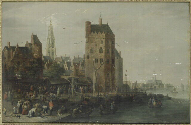 Le Marché aux poissons (d'Anvers), Pieter Bout, 4e quart 17e siècle, 1er quart 18e siècle