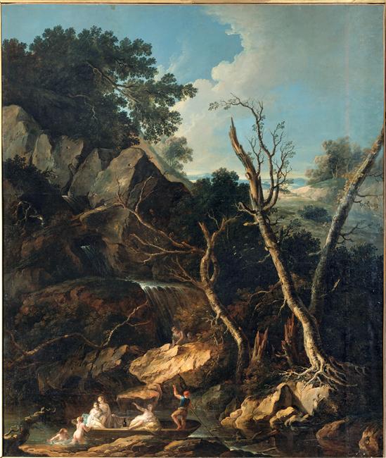 Les baigneuses - Paysage, Louis Philippe Crepin, 2e moitié 18e siècle