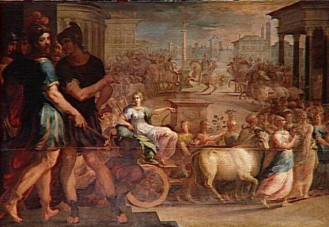 Le cortège des Thessaliens et de Chariclée lors du sacrifice ; Triomphe de Diane_4