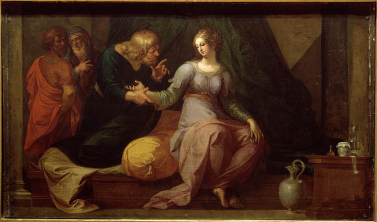 Le médecin Acestinus examine Chariclée ; Première entrevue de Calasiris et Chariclée (ancien titre) ; Chariclès et Chariclée (ancien titre)_0
