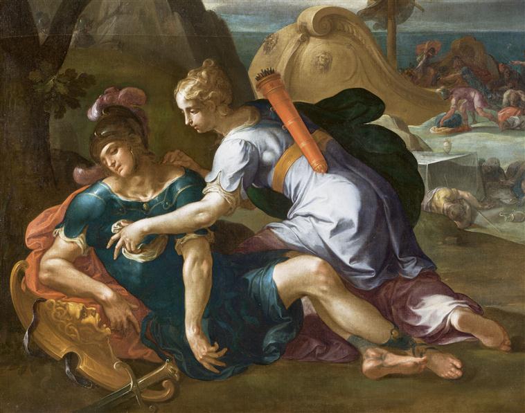 Théagène blessé soigné par Chariclée_0