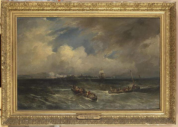 Marine. Vue prise sur les côtes de Normandie (Harfleur ?)_1