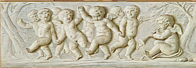 Grisailles (Frise d'amours dansant), Pieter Joseph Sauvage, 4e quart 18e siècle