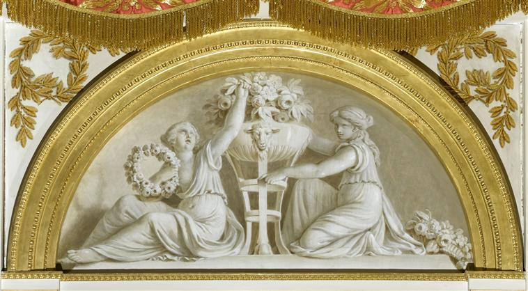GRISAILLES. DEUX FEMMES AVEC DES FLEURS, Pieter Joseph Sauvage, 4e quart 18e siècle