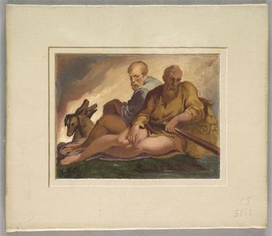 Caron, un autre homme et le chien Cerbère_0