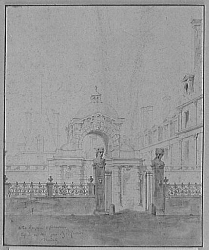 Vue de la porte Dauphine à Fontainebleau_0