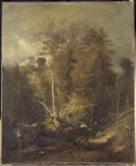 Coupe de bois près de Louveciennes ; Paysage (autre titre) ; Lisière de forêt (autre titre), Louis Français, 2e quart 19e siècle, 2e moitié 19e siècle