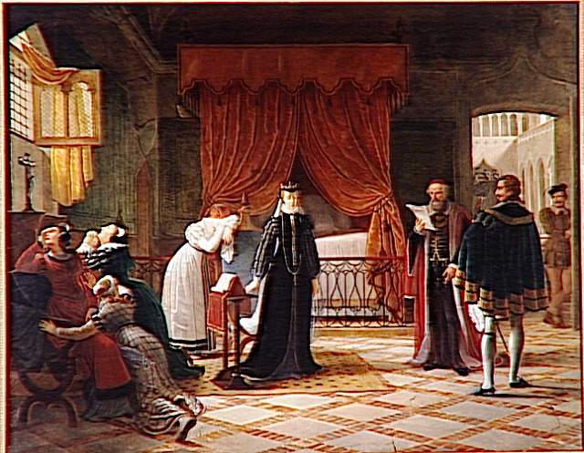 Marie Stuart, reine d'Ecosse, recevant sa sentence de mort que vient de ratifier le Parlement_0