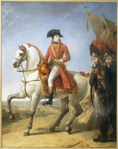 Portrait équestre de Bonaparte, 1er Consul à Marengo : Bonaparte distribuant des sabres d'honneur aux grenadiers de la garde consulaire après la bataille de Marengo_0