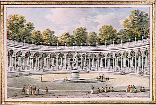 Vue du Bosquet de la Colonnade, situé dans les jardins de Versailles, et au centre duquel se voit le beau groupe de l'Enlèvement de Proserpine par Pluton du célèbre sculpteur Girardon, Victor Jean Nicolle