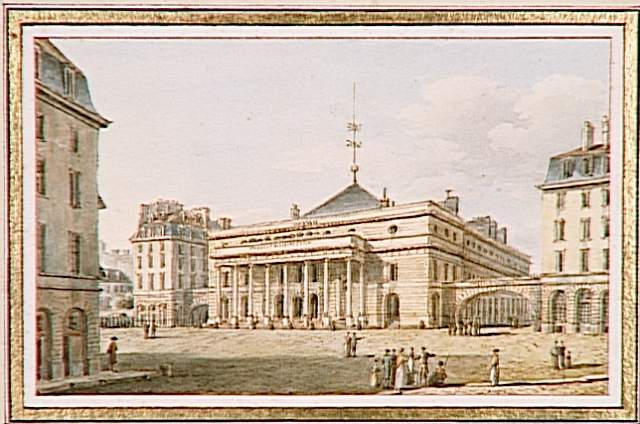 Vue du Théâtre de l'Impératrice appelé encore Odéon situé prés le palais du Sénat conservateur, à Paris, Victor Jean Nicolle, 1810 vers