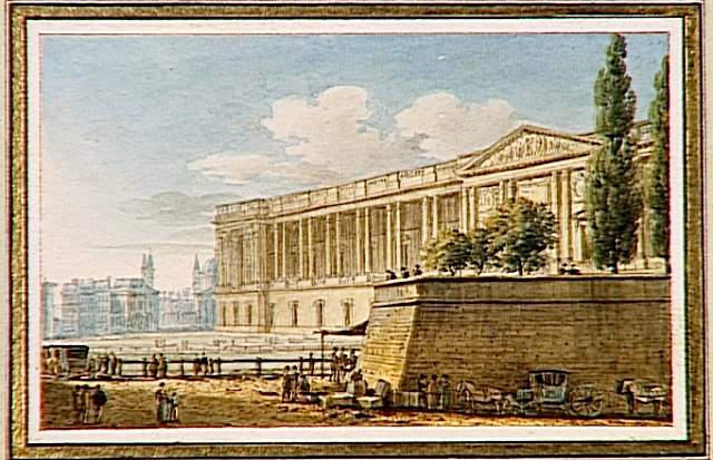 Vue du Palais du Louvre prise de la rue d'Angivillers, à Paris, Victor Jean Nicolle