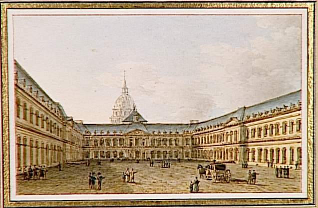 Vue de la principale cour de l'hôtel impérial des Invalides, à Paris, Victor Jean Nicolle