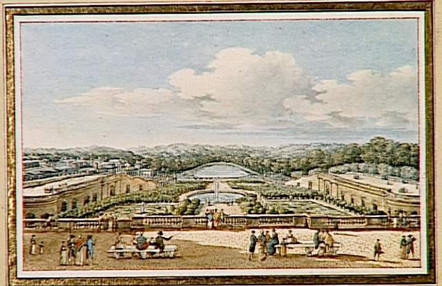 Vue de l'Orangerie de Versailles, prise de la terrasse du Palais, Victor Jean Nicolle