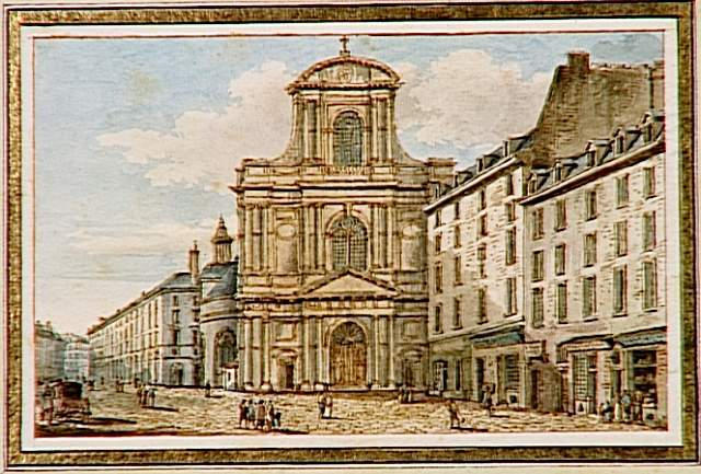 Vue du portail de l'Eglise de Saint Gervais à Paris, construit sous le règne de Louis XIII, par Jacques Desbrosses, habile architecte, Victor Jean Nicolle