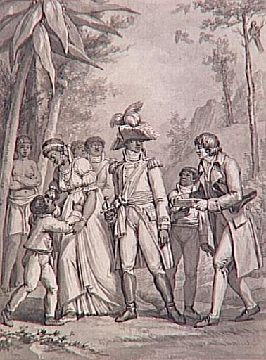 69 dessins pour l'illustration de l'Histoire de France sous l'Empire de Napoléon le Grand : Toussaint Louverture reçoit une lettre du Premier Consul, 1802_0