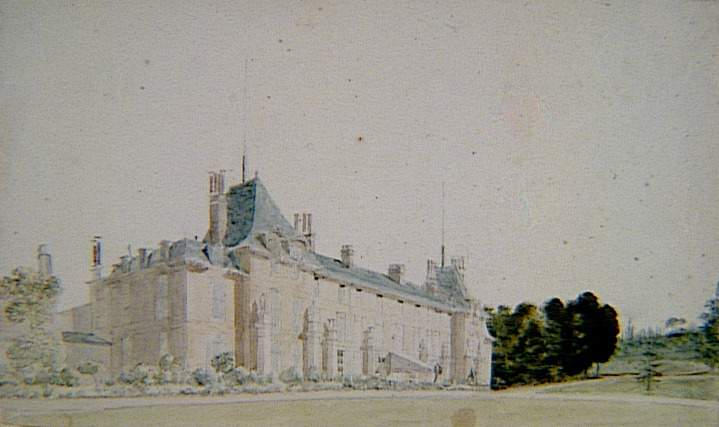 Recueil de 21 vues de Paris et de ses environs : château de Malmaison Façade sur les jardins, angle nord-ouest, Victor Jean Nicolle