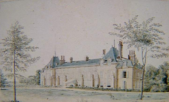 Recueil de 21 vues de Paris et de ses environs : château de Malmaison Façade sur les jardins, angle sud-ouest, Victor Jean Nicolle