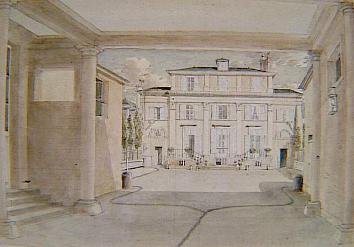 Recueil de 21 vues de Paris et de ses environs :  hôtel parisien non identifié Façade sur cour, Victor Jean Nicolle