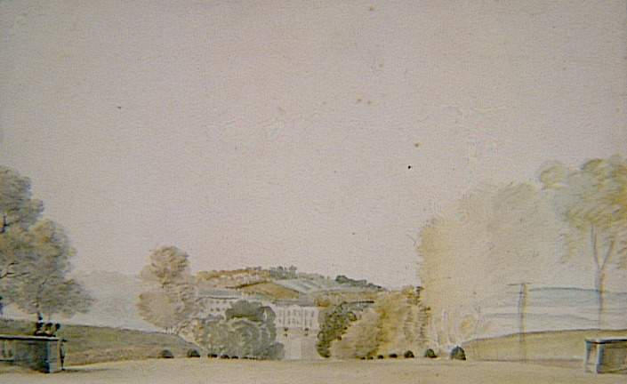 Recueil de 21 vues de Paris et de ses environs : château de Saint-Cloud vu de la lanterne de Démosthène, Victor Jean Nicolle