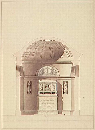 Projet pour le tombeau de l'Impératrice Joséphine dans l'église de Rueil, Léo von Klenze, 1er quart 19e siècle