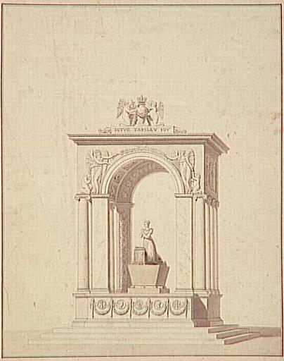Projet pour le tombeau de l'Impératrice Joséphine dans l'église de Rueil, Léo von Klenze, 1er quart 19e siècle