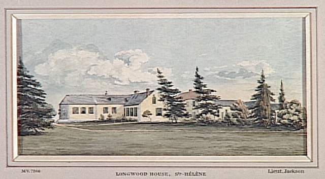 Longwood House, Sainte-Hélène, avec Napoléon Ier sur les marches du perron_0