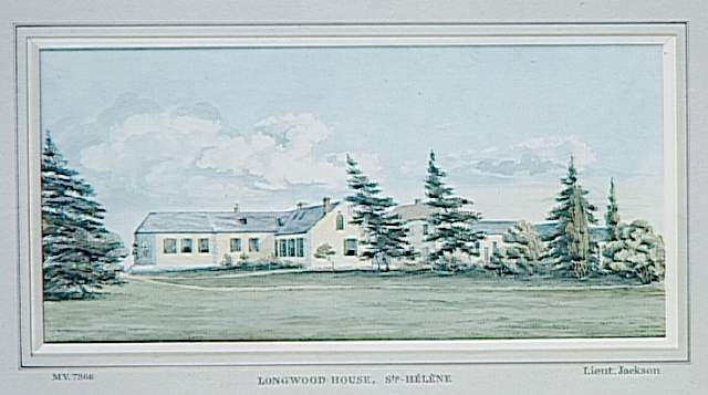 Longwood House, Sainte-Hélène, avec Napoléon Ier sur les marches du perron_1