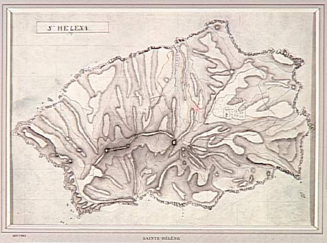 Carte des reliefs de l'île Sainte-Hélène_0