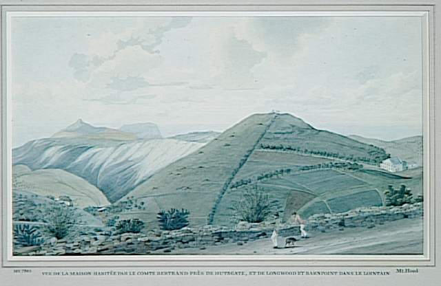 Vue de la maison habitée par le comte Bertrand près de Hudsgate, et de Longwood et Barnpoint dans le lointain_1