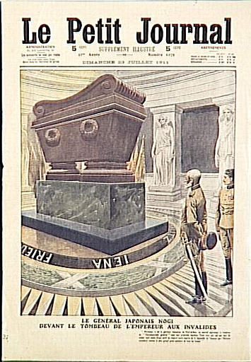 Le général japonais Nogi devant le tombeau de l'empereur aux Invalides ; Le Petit Journal supplément illustré, n° 1079, dimanche 23 juillet 1911_0