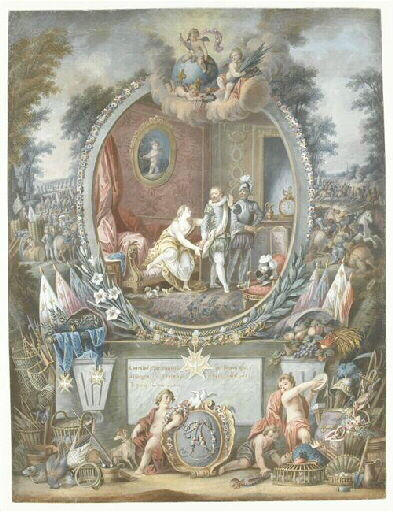 Mornay arrache Henri IV à l'amour de Gabrielle ; Projet d'illustration pour la Henriade de Voltaire_0