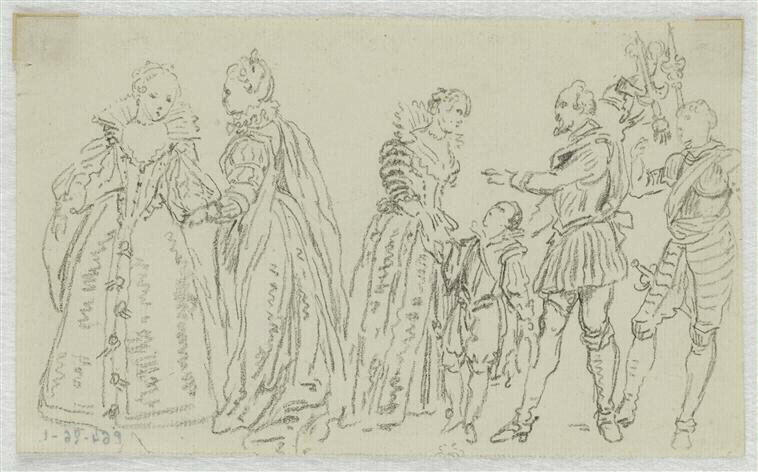 Henri IV confiant un jeune garçon à une dame ; Etude_0