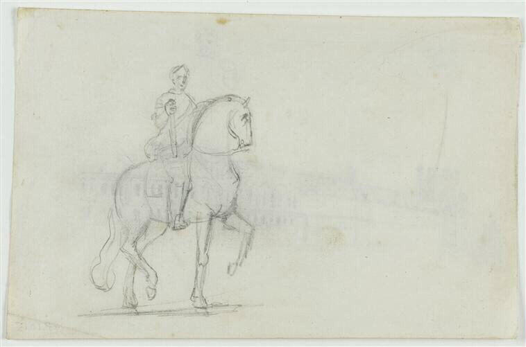 Inauguration de la statue d'Henri IV de Lemot sur le Pont Neuf à Paris, le 25 août 1818 (feuille appartenant à un carnet.)_0