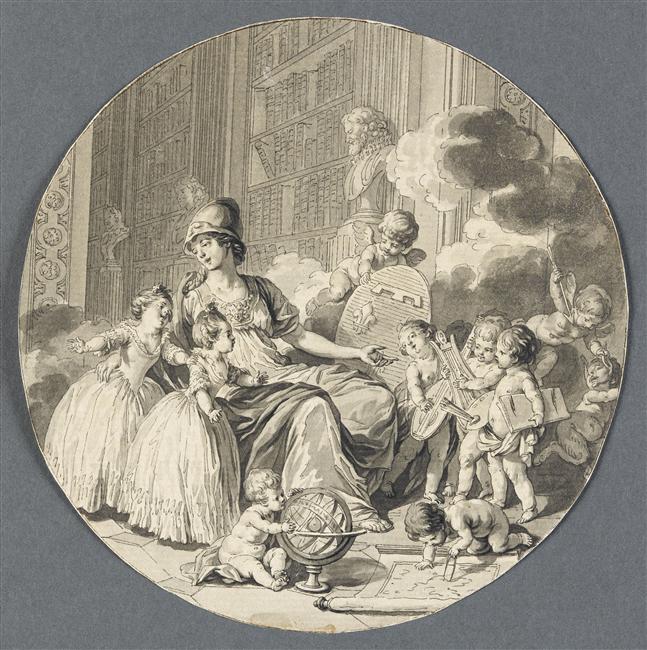 Allégorie de l'enseignement des Arts ; Education des enfants d'Orléans (?) (ancien titre), Clément Pierre Marillier, 1775