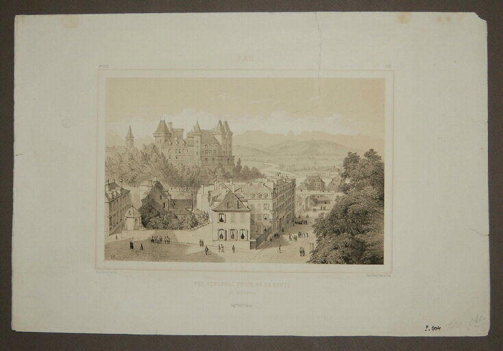 Vue générale prise de la route de Bayonne en 1850, Victor Petit, 1850