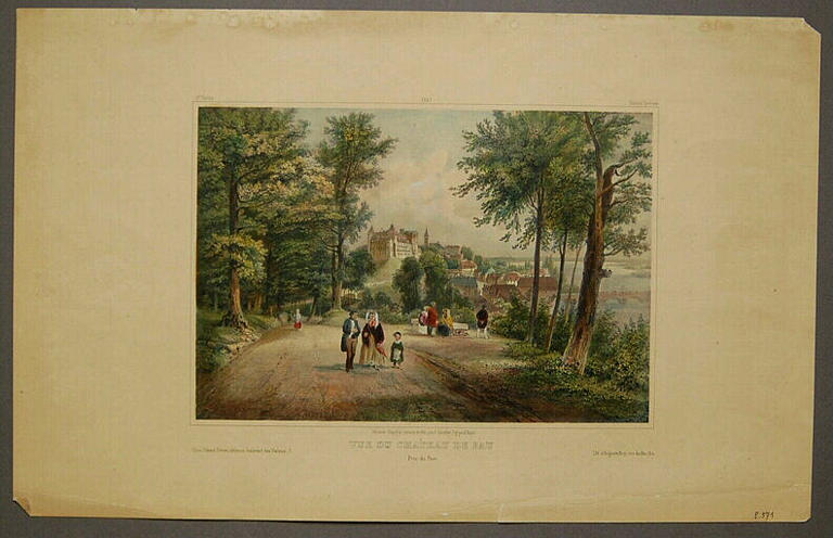 Vue du Château de Pau, prise du parc., Louis-Julien Jacottet
