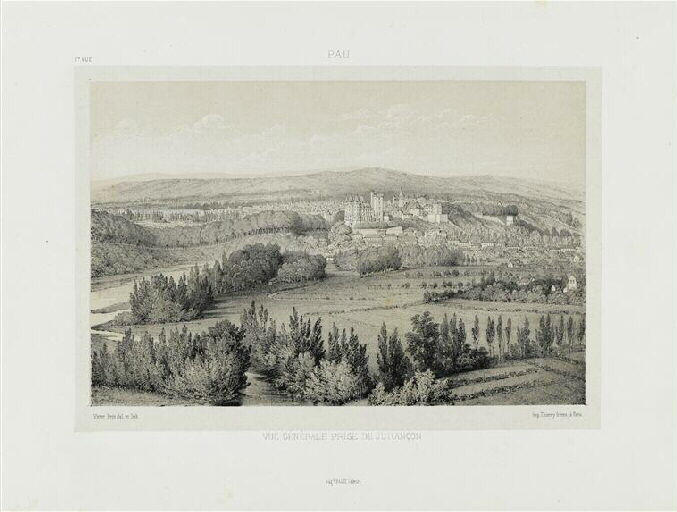 Vue générale prise de Jurançon, Victor Petit, 1850