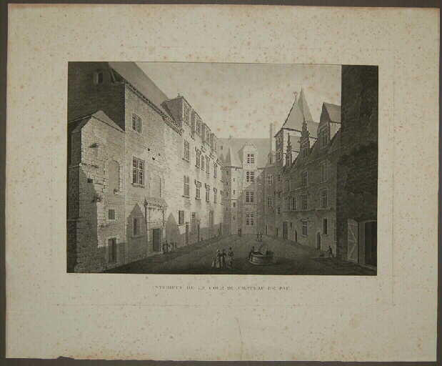Intérieur de la cour du château de Pau, Antoine Ignace Melling, 1826-1830