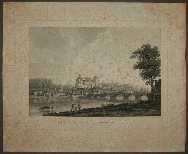 Vue du château de Pau et d'une partie de la ville, Antoine Ignace Melling, 1826-1830