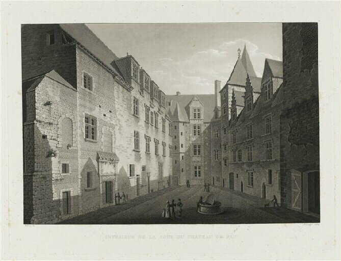 Intérieur de la cour du château de Pau, Antoine Ignace Melling, 1826-1830