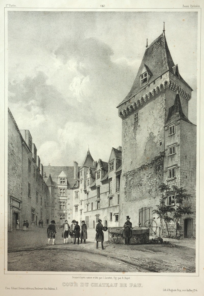 Cour du Château de Pau prise de l'ancienne entrée, Louis-Julien Jacottet