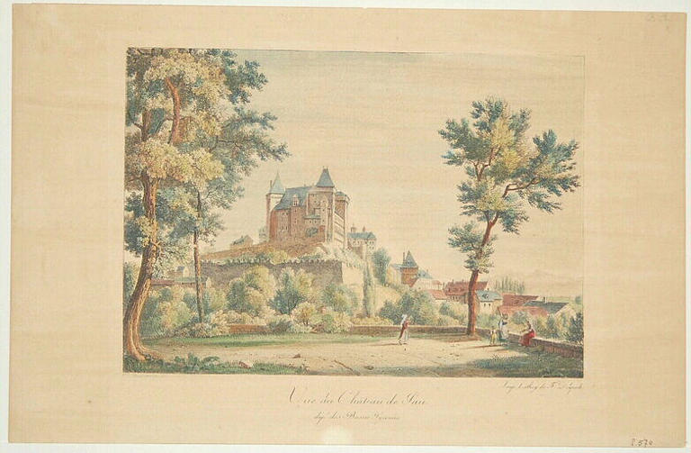Vue du château de Pau avant l'effondrement du cabinet de la reine Jeanne_0