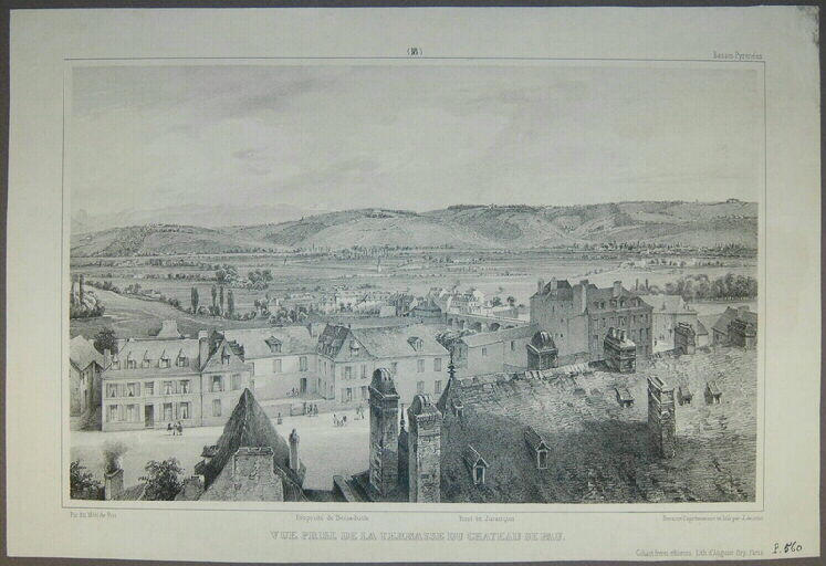 Vue du château de Pau côté ouest, Louis-Julien Jacottet