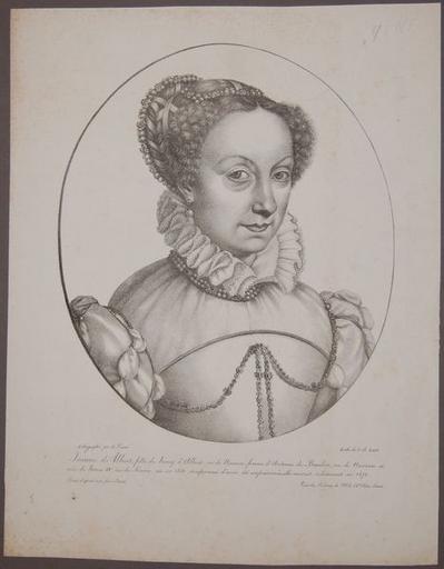 Portrait de Jeanne d'Albret (titre factice), Ange Louis Janet, 19e siècle