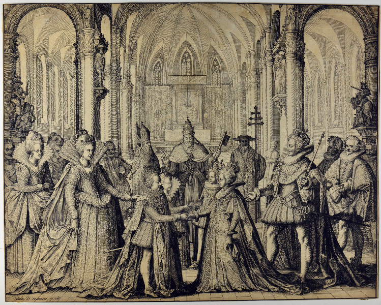 Mariage de Louis XIII et d'Anne d'Autriche ; Mariage de Philippe IV et d'Elisabeth de France, Nicolas de MATHONIERE,, 1615
