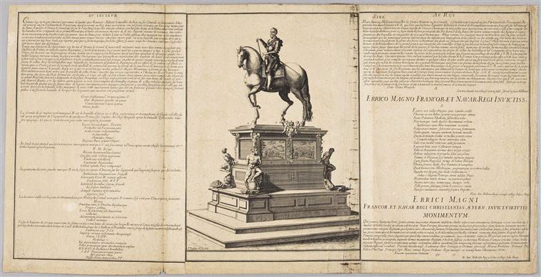 Le cheval de bronze ; Recueil (factice) (Antoine Millotet.: Errico Magno, Francor. et Navar. regi invictiss. S. Errici Magni... monimentum.), Pierre Brissart, 1635